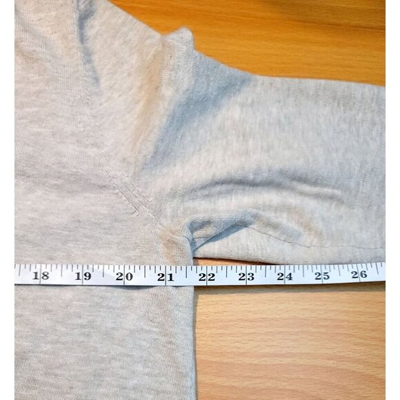 J Jill Pure Jill Shirt Large Tan Knit V-Neck Pockets Casual Comfort Breathable - Picture 4 of 12